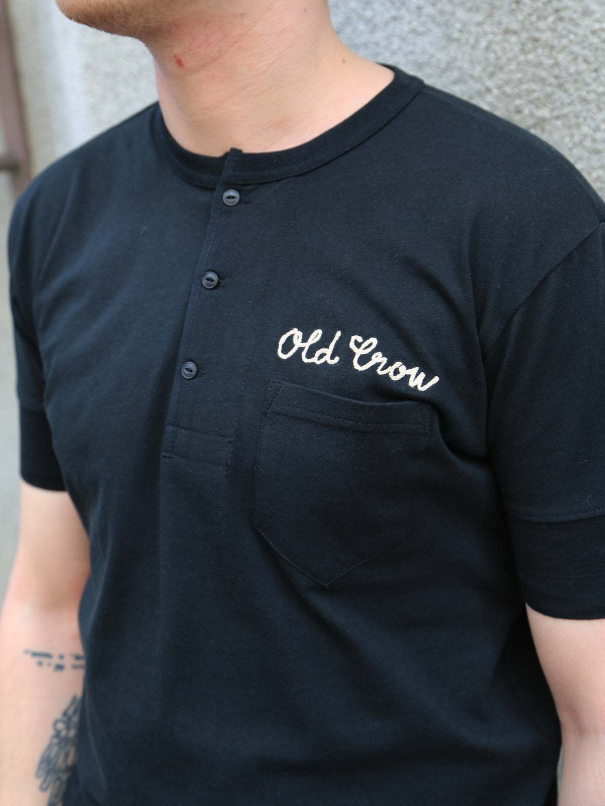 Gladhand MC Serviceman SS Henley Tee – Black (GSV6116)