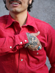 Iron Heart IHSH-396-RED 13.5oz Denim Western Shirt – Red