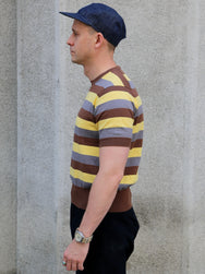 Bryceland's Skipper Tee Stripe – Beige/Brown/Grey