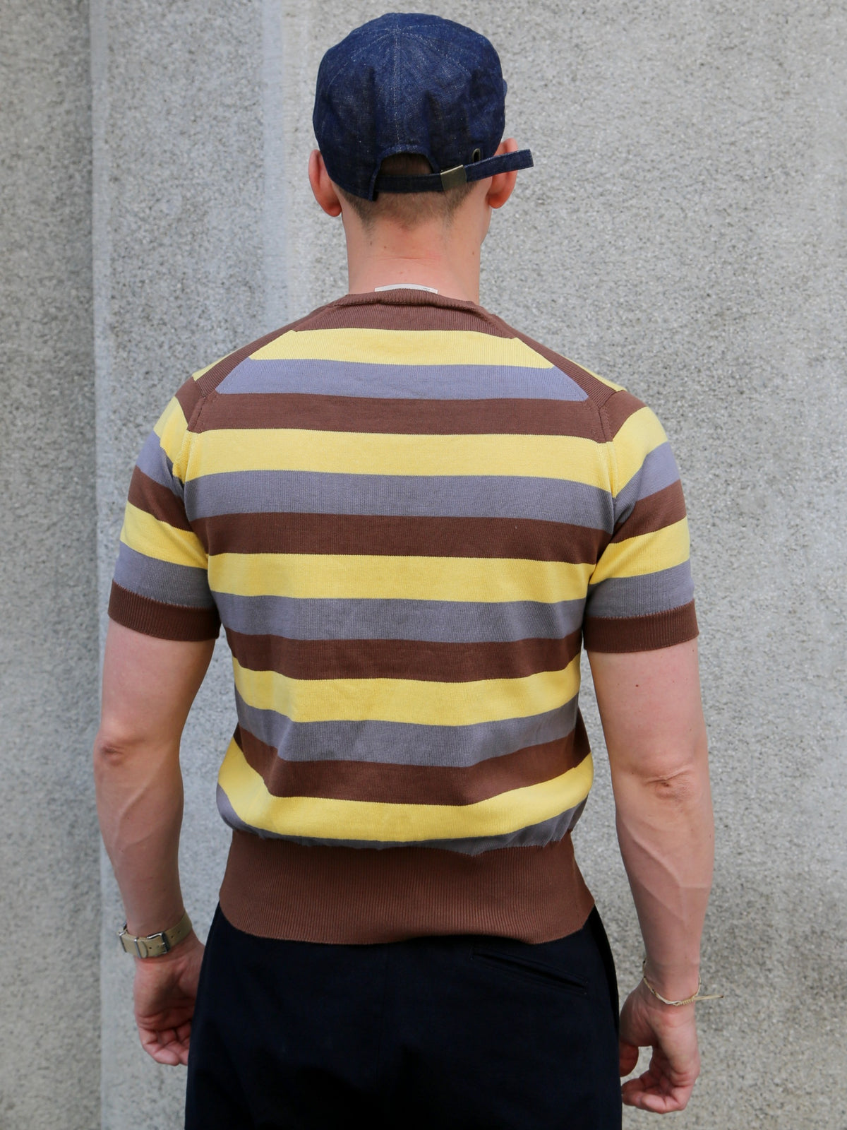 Bryceland's Skipper Tee Stripe – Beige/Brown/Grey