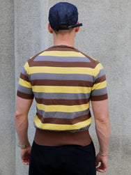 Bryceland's Skipper Tee Stripe – Beige/Brown/Grey