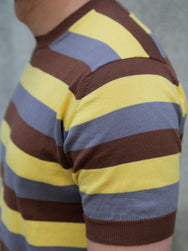 Bryceland's Skipper Tee Stripe – Beige/Brown/Grey