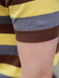 Bryceland's Skipper Tee Stripe – Beige/Brown/Grey