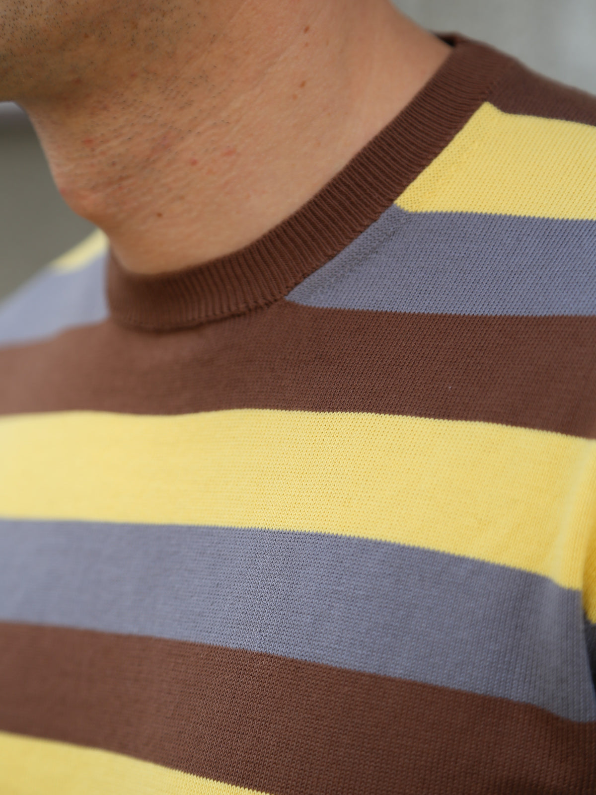 Bryceland's Skipper Tee Stripe – Beige/Brown/Grey