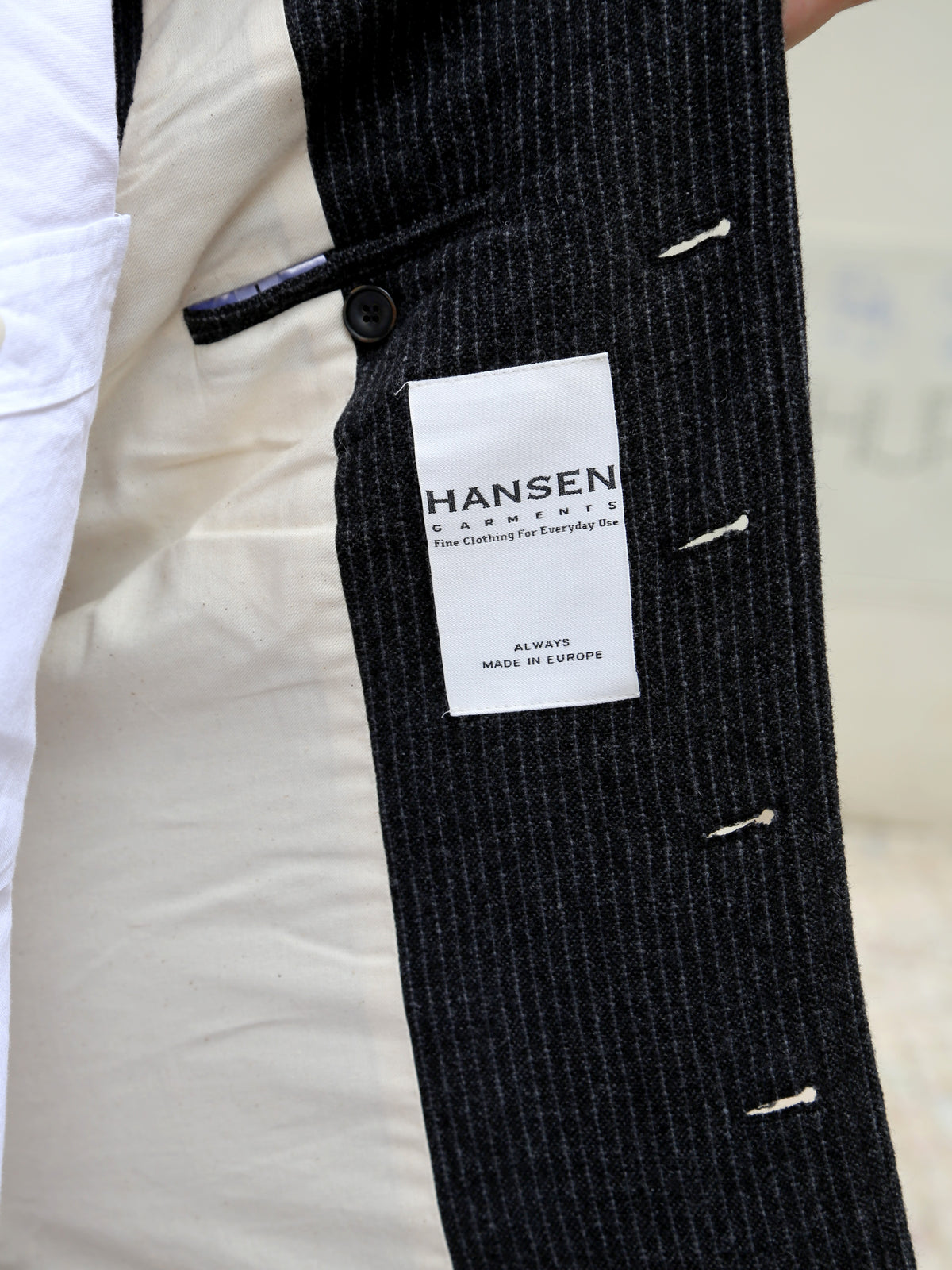 Hansen Garments 26-44-2 William Lapel Waistcoat - Black Wool Pin