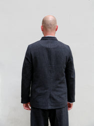 Hansen Garments 26-44-2 Vincent Casual Blazer Jacket - Black Wool Pin