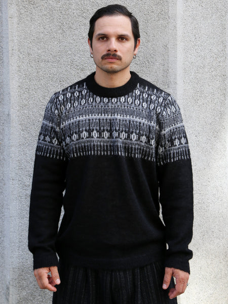 Hansen Garments ESKE Jacquard Design Sweater – Nordic Black (32-02-2)