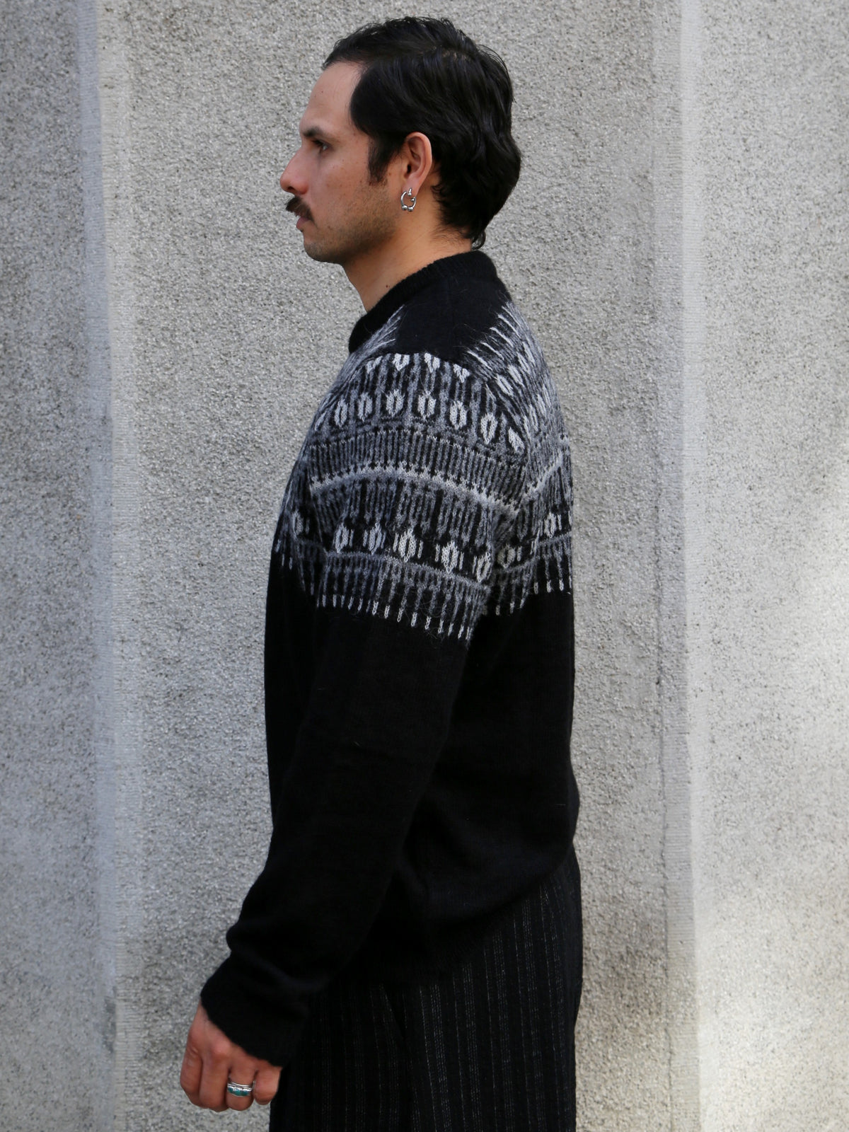 Hansen Garments ESKE Jacquard Design Sweater – Nordic Black (32-02-2)