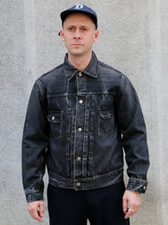 Buzz Ricksons 14,25oz Black Denim Jacket 1953 Aged Model – Hard Washed (SC15650H-419)