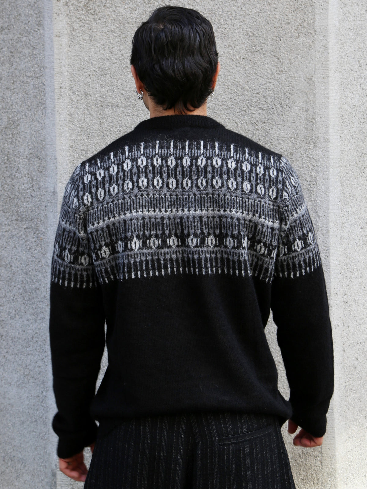 Hansen Garments ESKE Jacquard Design Sweater – Nordic Black (32-02-2)