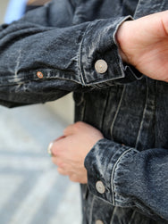 Buzz Ricksons 14,25oz Black Denim Jacket 1953 Aged Model – Hard Washed (SC15650H-419)