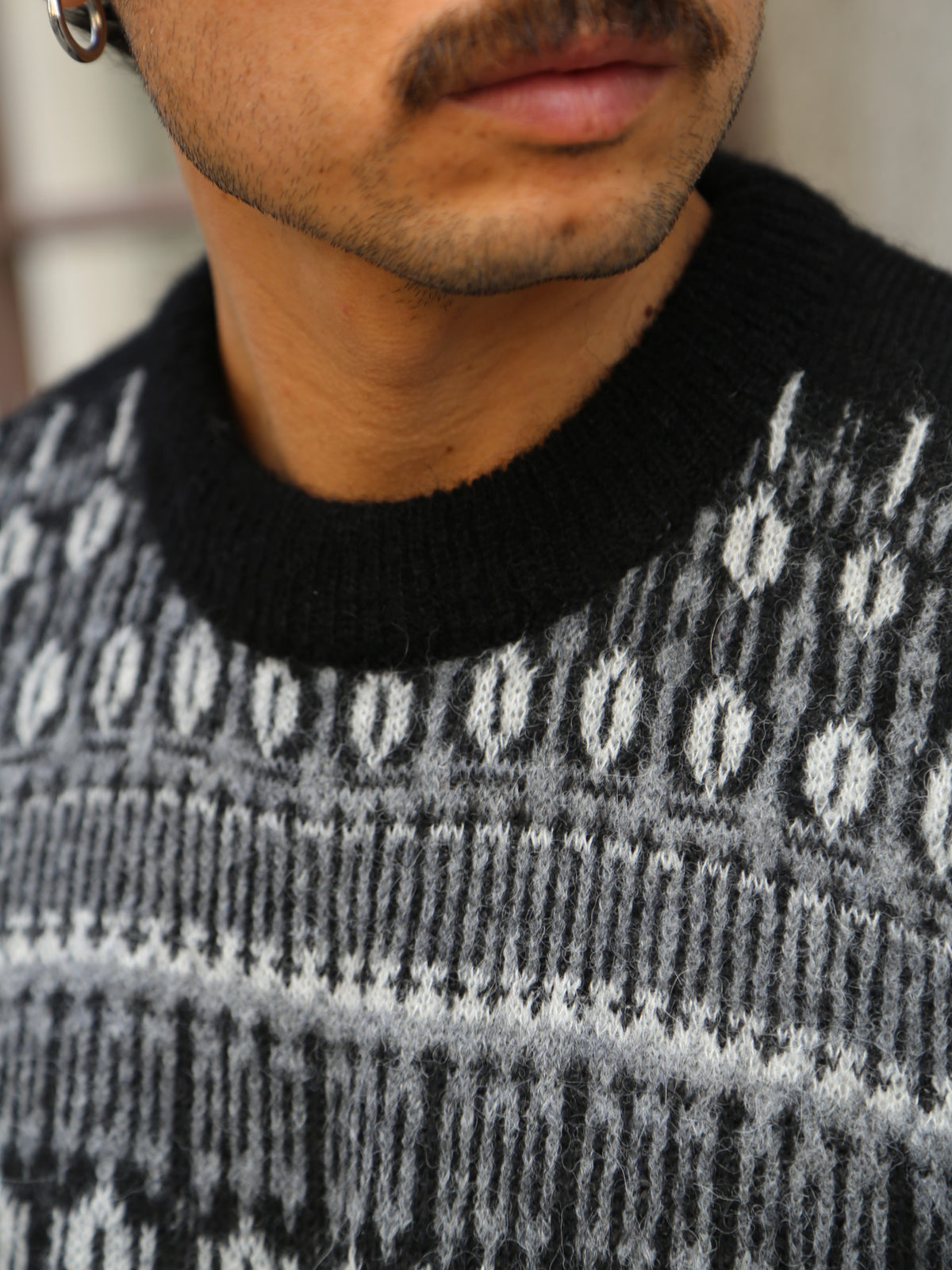Hansen Garments ESKE Jacquard Design Sweater – Nordic Black (32-02-2)