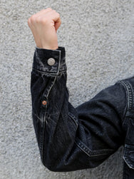 Buzz Ricksons 14,25oz Black Denim Jacket 1953 Aged Model – Hard Washed (SC15650H-419)