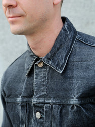 Buzz Ricksons 14,25oz Black Denim Jacket 1953 Aged Model – Hard Washed (SC15650H-419)
