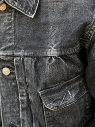 Buzz Ricksons 14,25oz Black Denim Jacket 1953 Aged Model – Hard Washed (SC15650H-419)