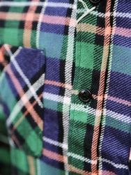 Sugar Cane Twill Check LS Work Shirt – Navy (SC29566)