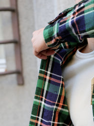 Sugar Cane Twill Check LS Work Shirt – Navy (SC29566)