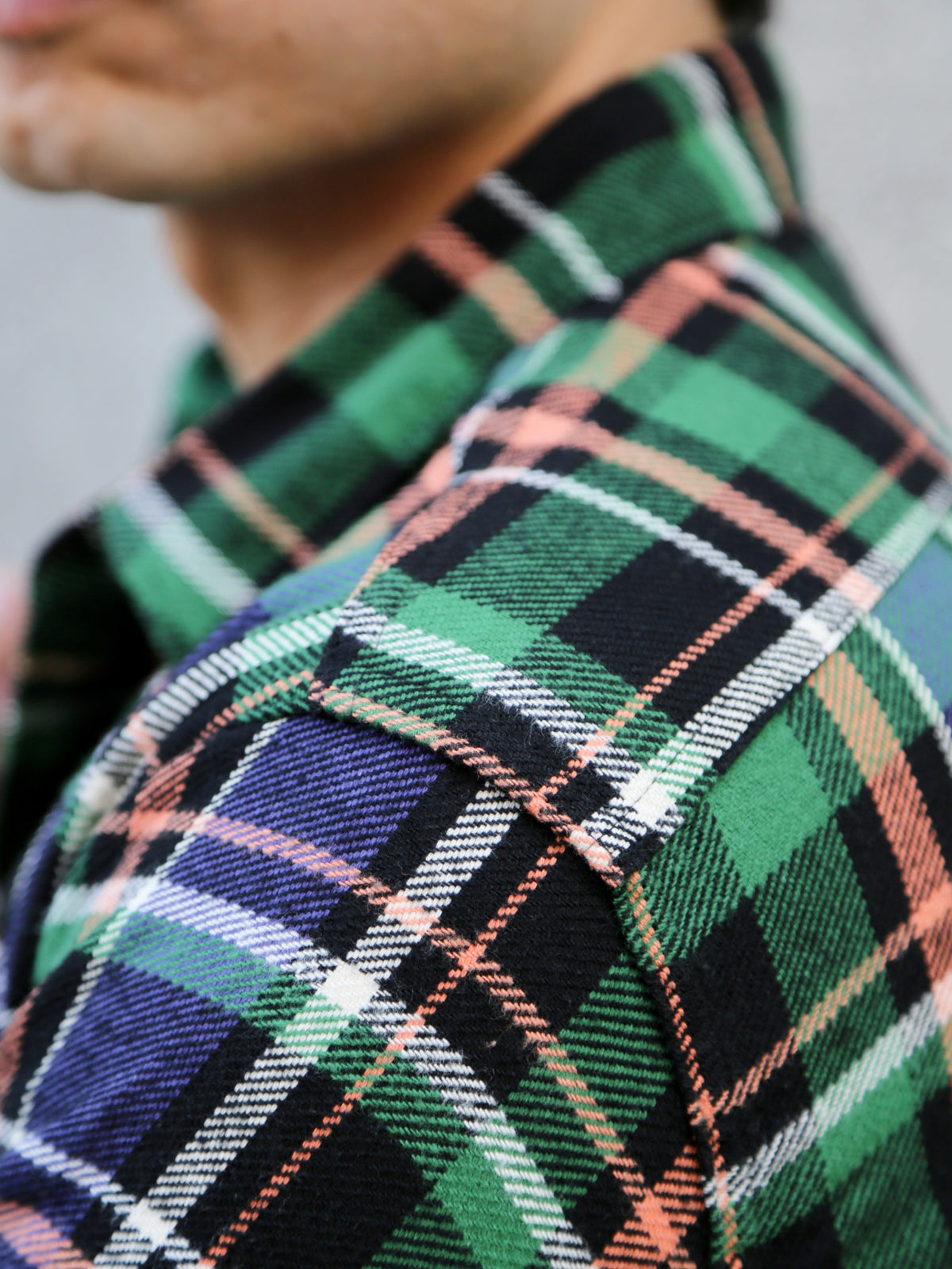 Sugar Cane Twill Check LS Work Shirt – Navy (SC29566)