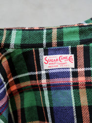 Sugar Cane Twill Check LS Work Shirt – Navy (SC29566)
