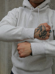 The Real McCoy's Heavyweight Hooded Sweatshirt – Silver Grey (MC20113)