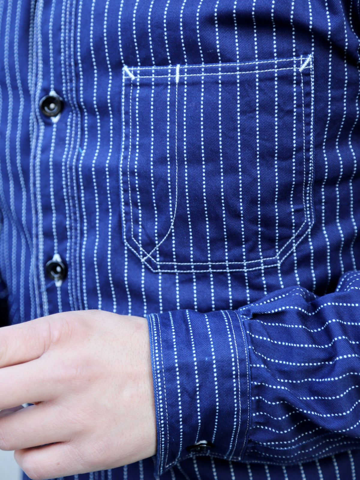 Sugar Cane Fiction Romace Work Shirt – Wabash Stripe (SC25551A)