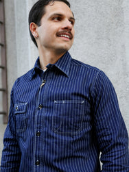 Sugar Cane Fiction Romace Work Shirt – Wabash Stripe (SC25551A)