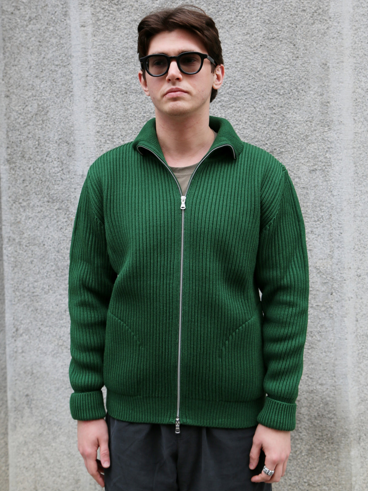 Andersen Andersen Navy Full-Zip Pockets – Green