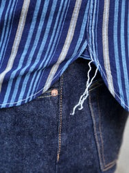 Sugar Cane Fiction Romace Work Shirt – Indigo Stripe (SC29592)