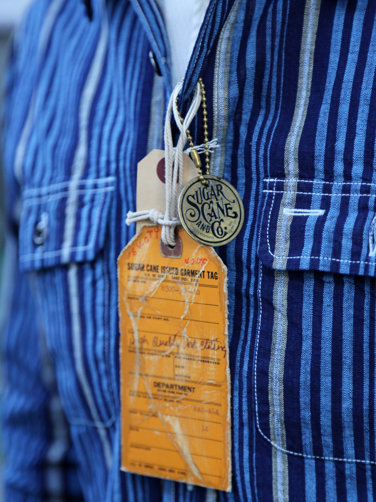 Sugar Cane Fiction Romace Work Shirt – Indigo Stripe (SC29592)