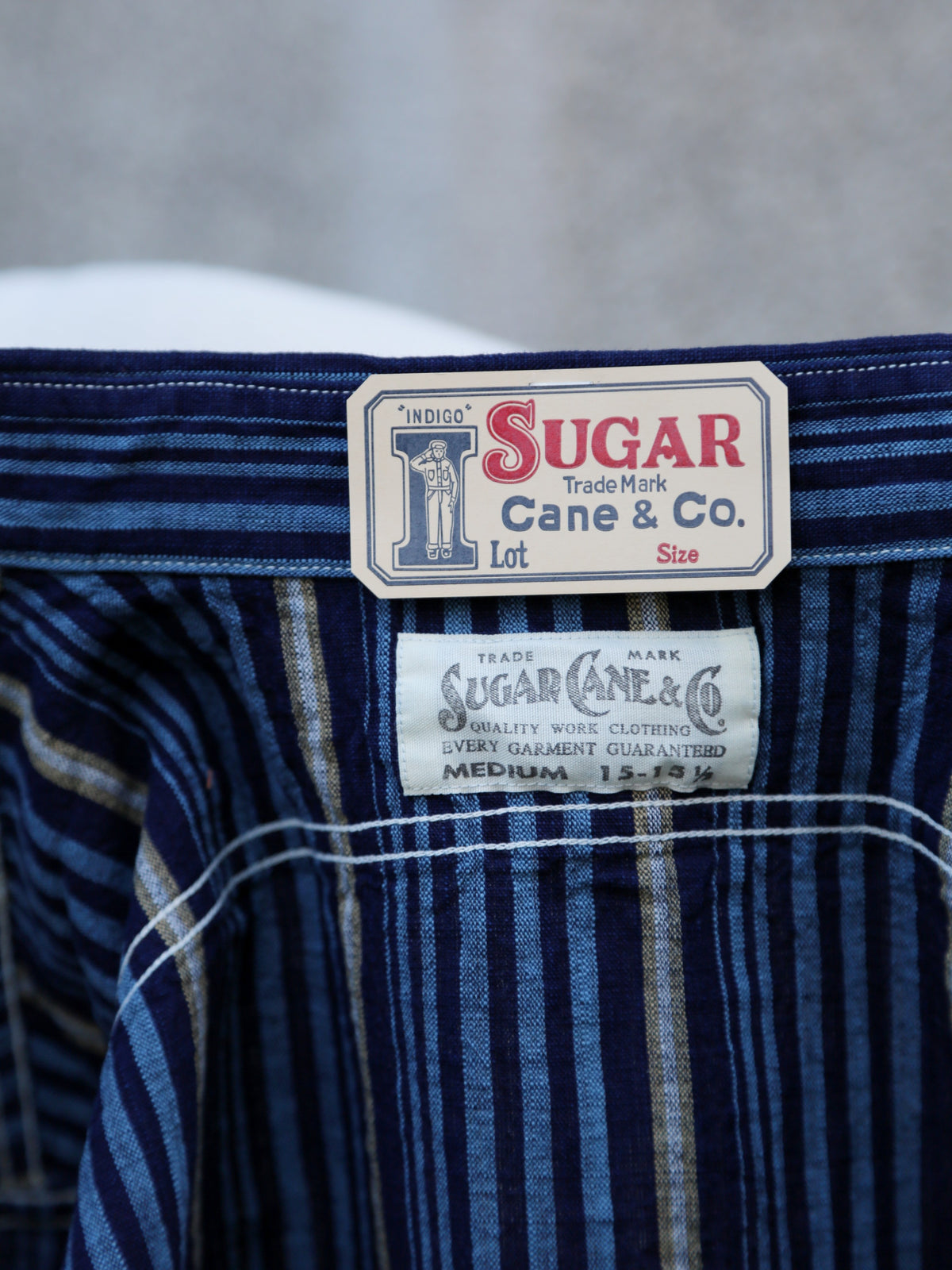 Sugar Cane Fiction Romace Work Shirt – Indigo Stripe (SC29592)