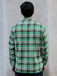 Sugar Cane Twill Check Work Shirt – Green (SC29564)