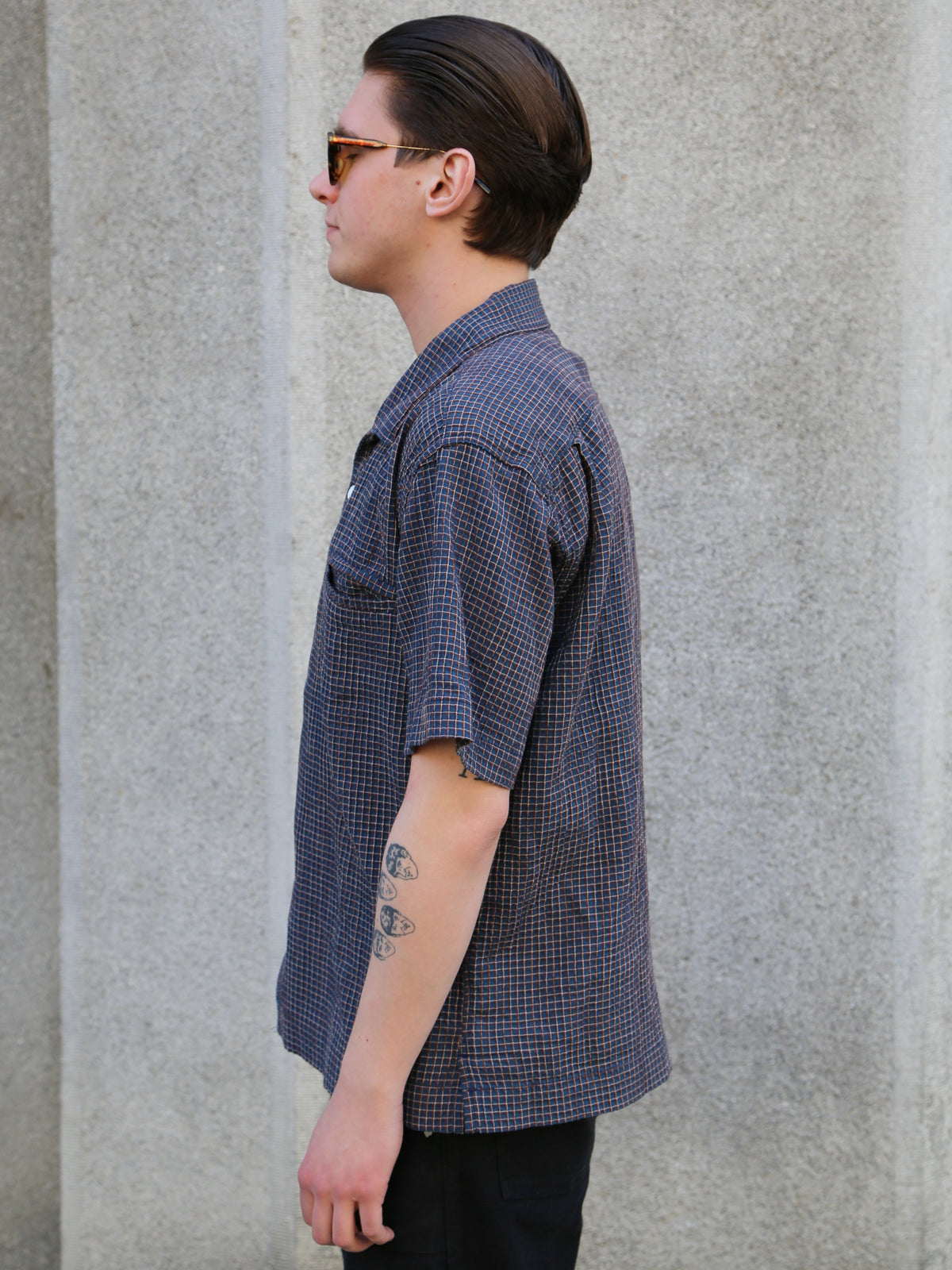 Freenote Cloth Cayucos Seersucker Shirt – Blue Plaid (M1252159-BLP)