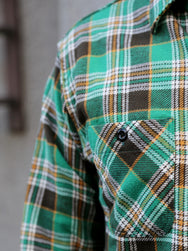 Sugar Cane Twill Check Work Shirt – Green (SC29564)