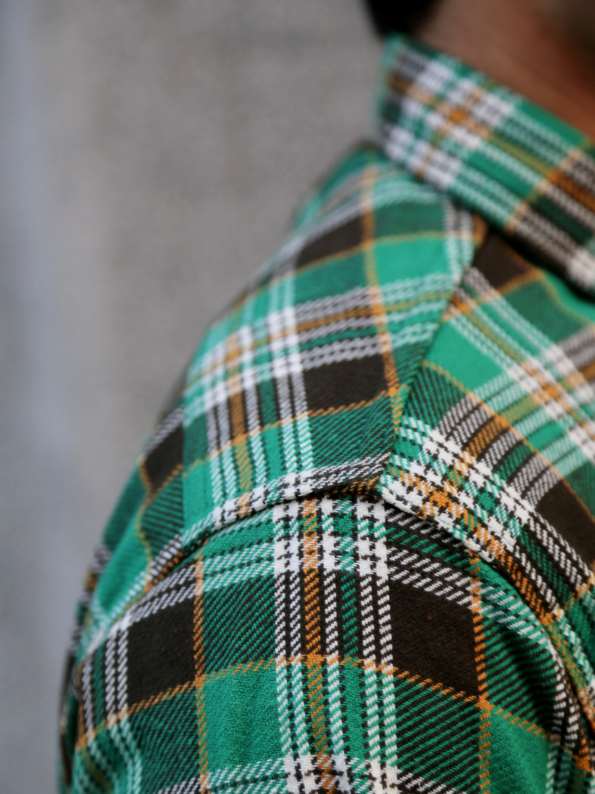 Sugar Cane Twill Check Work Shirt – Green (SC29564)