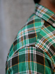 Sugar Cane Twill Check Work Shirt – Green (SC29564)
