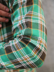 Sugar Cane Twill Check Work Shirt – Green (SC29564)