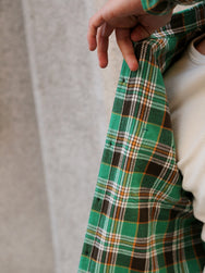 Sugar Cane Twill Check Work Shirt – Green (SC29564)