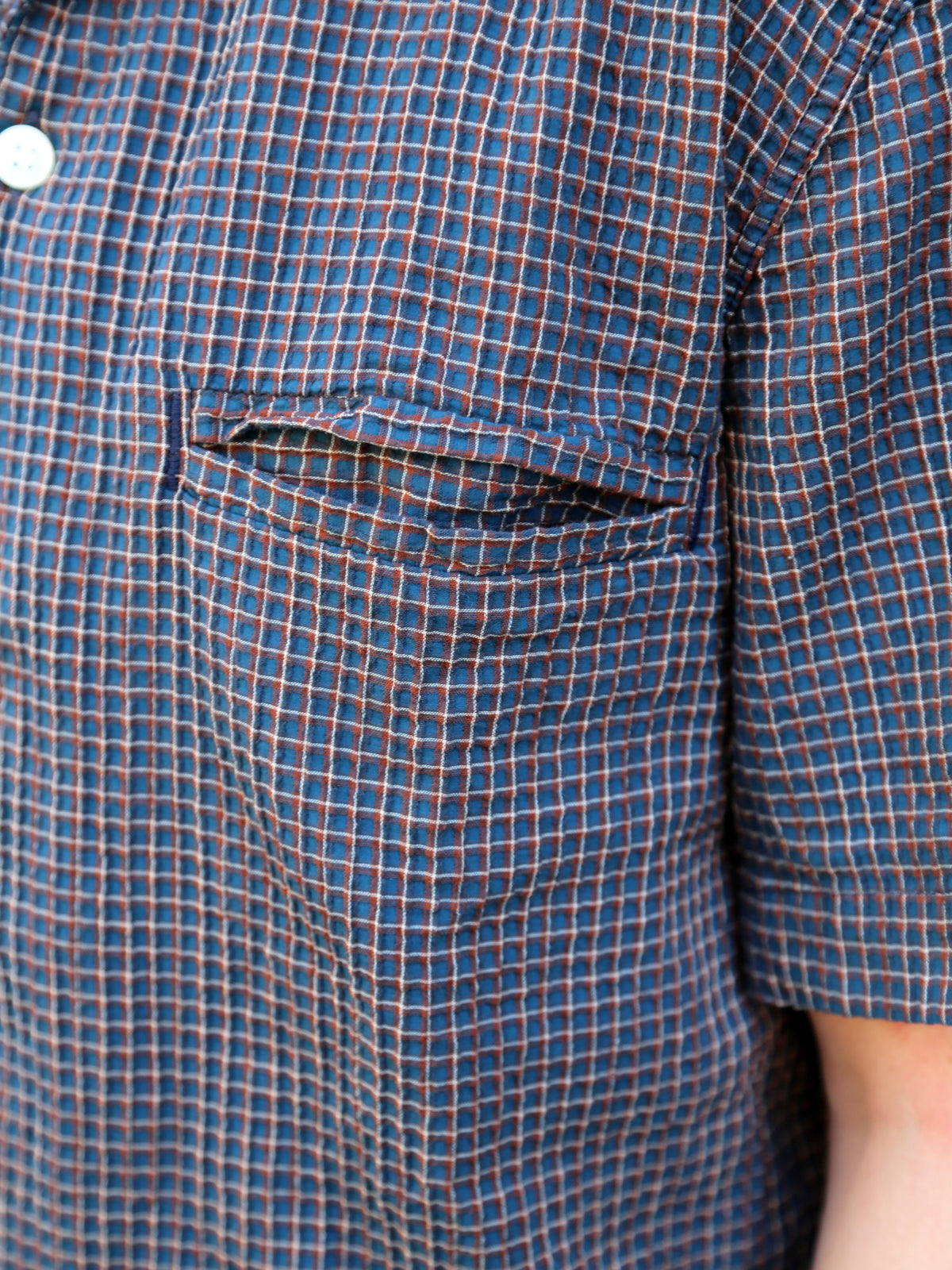 Freenote Cloth Cayucos Seersucker Shirt – Blue Plaid (M1252159-BLP)