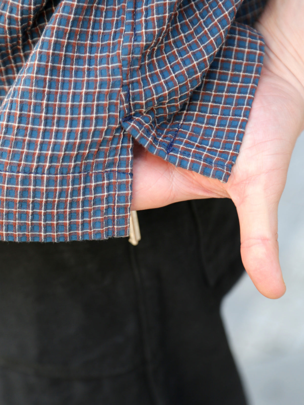 Freenote Cloth Cayucos Seersucker Shirt – Blue Plaid (M1252159-BLP)