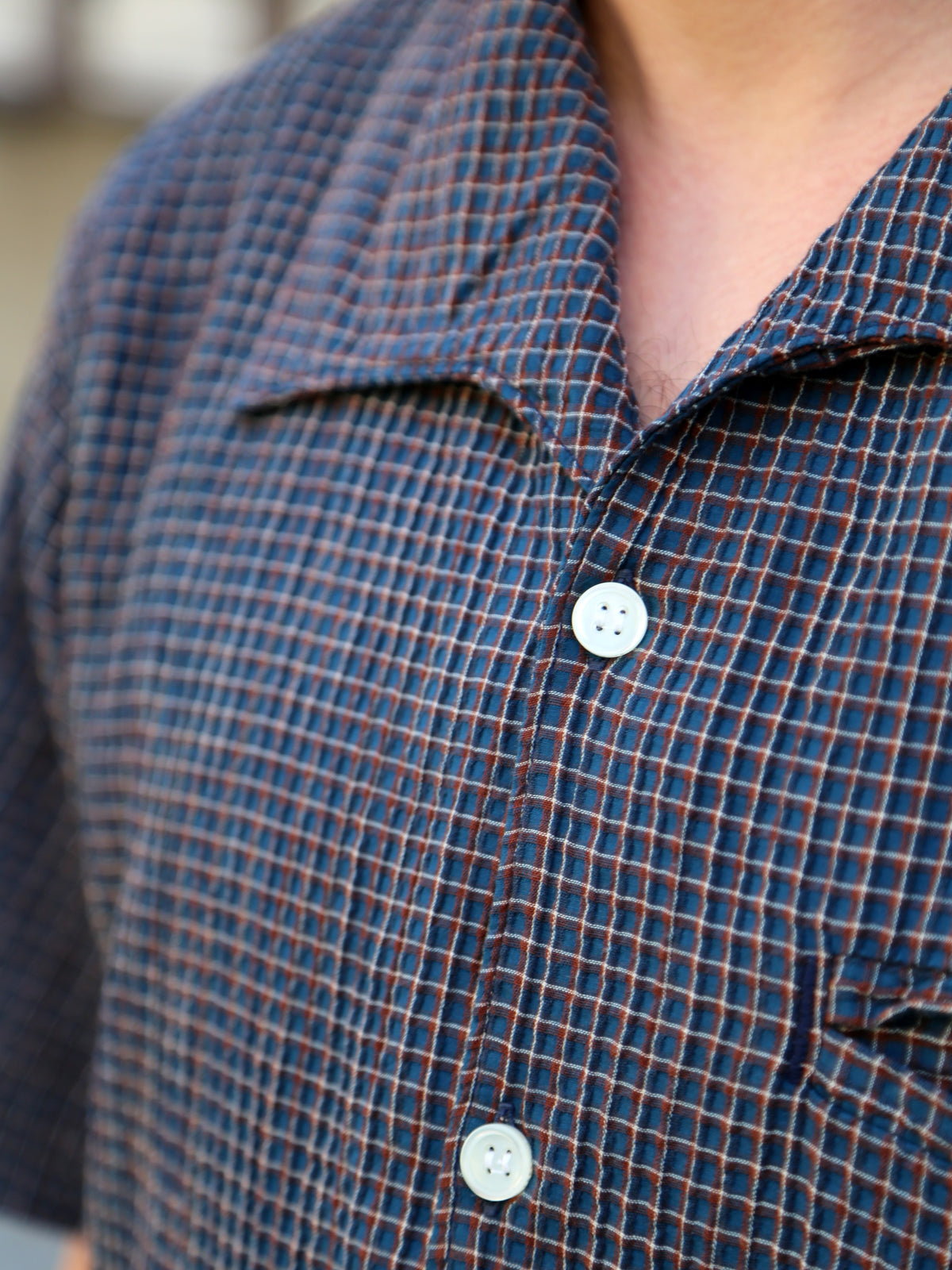 Freenote Cloth Cayucos Seersucker Shirt – Blue Plaid (M1252159-BLP)