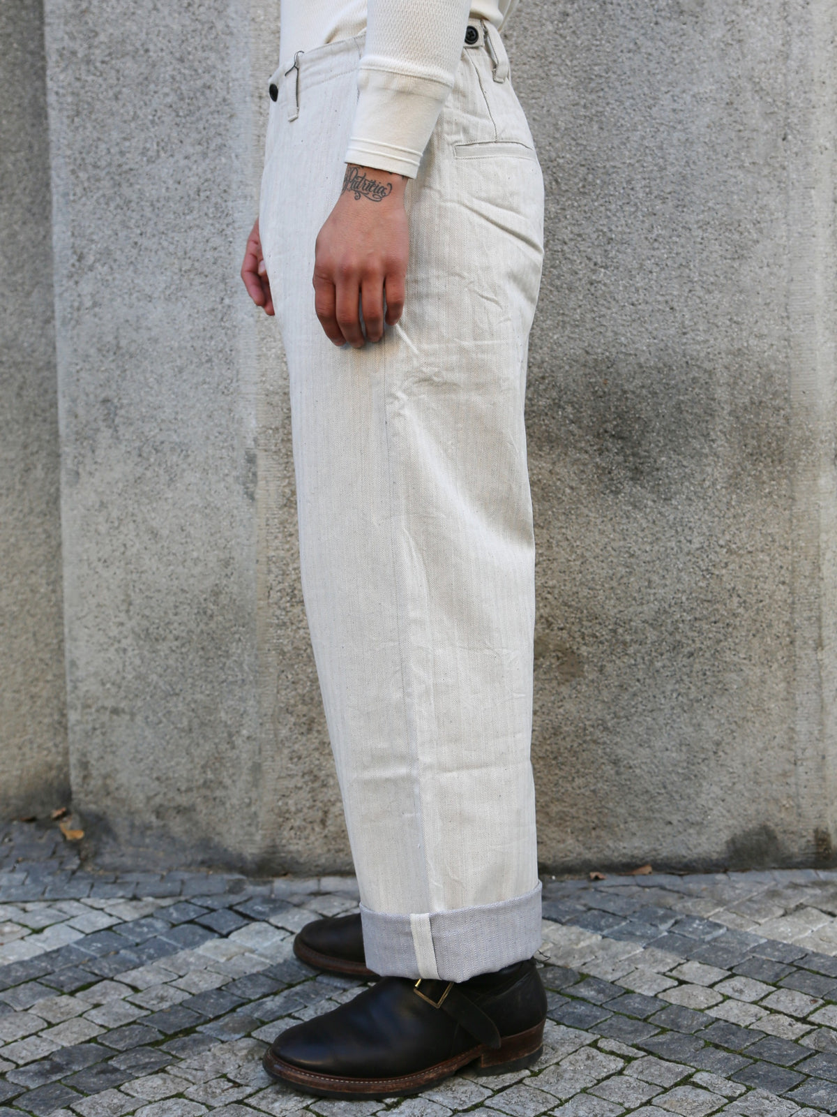 Samurai Jeans Work Pants – Oatmeal Herringbone (SWC600C-HBII)