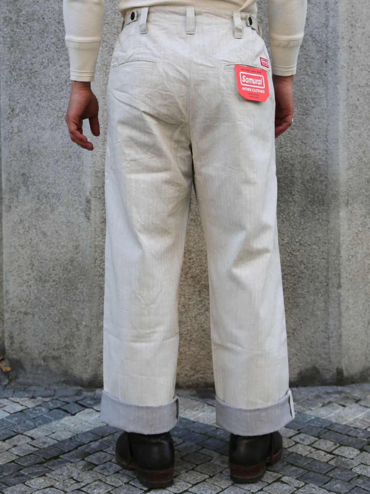 Samurai Jeans Work Pants – Oatmeal Herringbone (SWC600C-HBII)