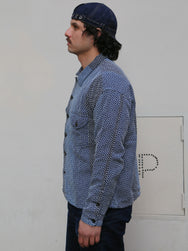 Black Sign “Sashiko" Indigo Cross Navajo Shirt – Indigo (BSFL-24104)