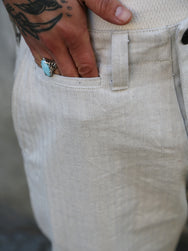 Samurai Jeans Work Pants – Oatmeal Herringbone (SWC600C-HBII)