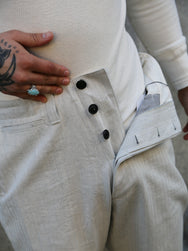 Samurai Jeans Work Pants – Oatmeal Herringbone (SWC600C-HBII)