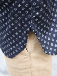 Black Sign Micro Herringbone Dobby Fine Pattern Open Pocket Work Shirt – Midnight Black (BSSL-25107)