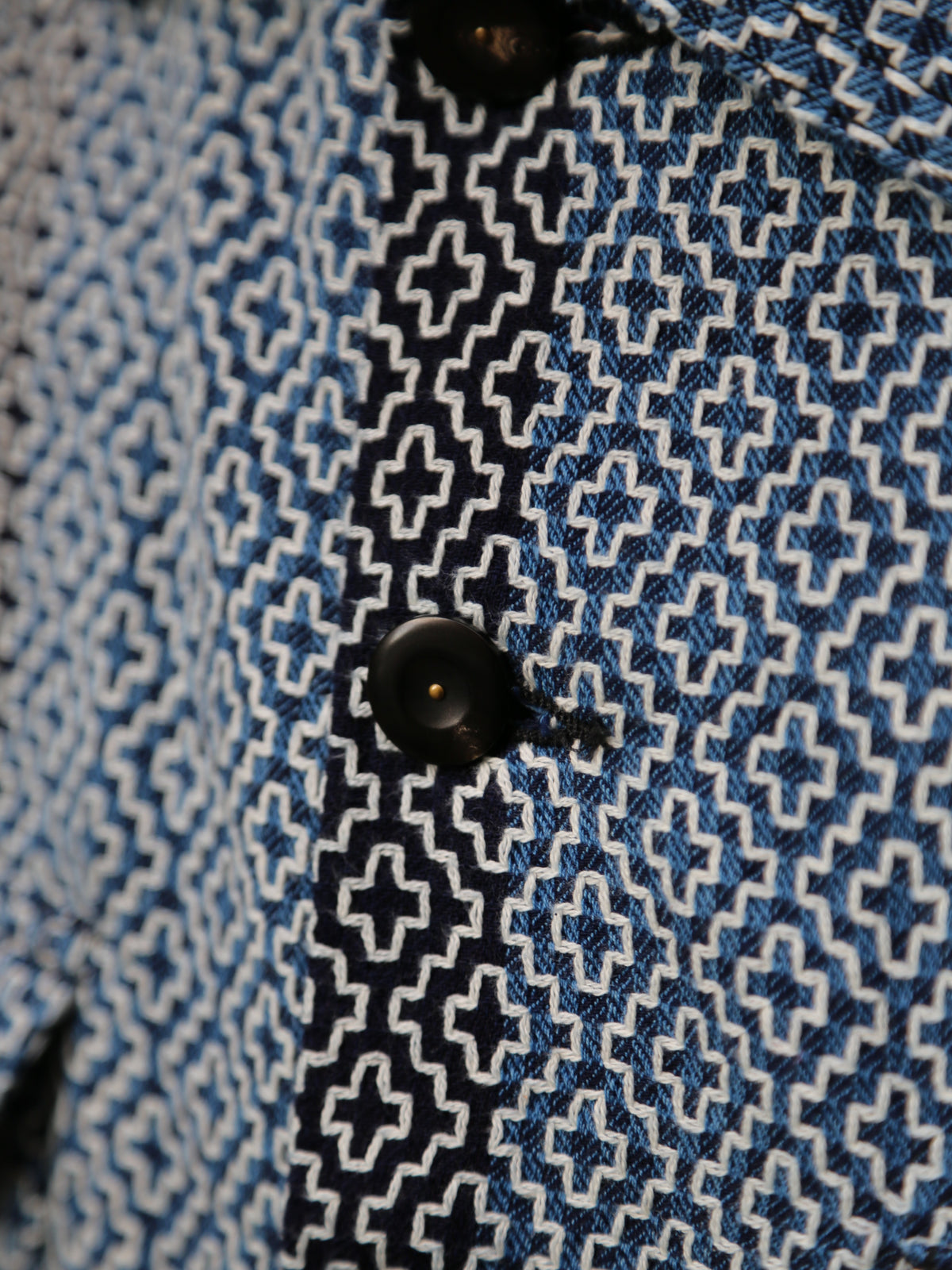 Black Sign “Sashiko" Indigo Cross Navajo Shirt – Indigo (BSFL-24104)