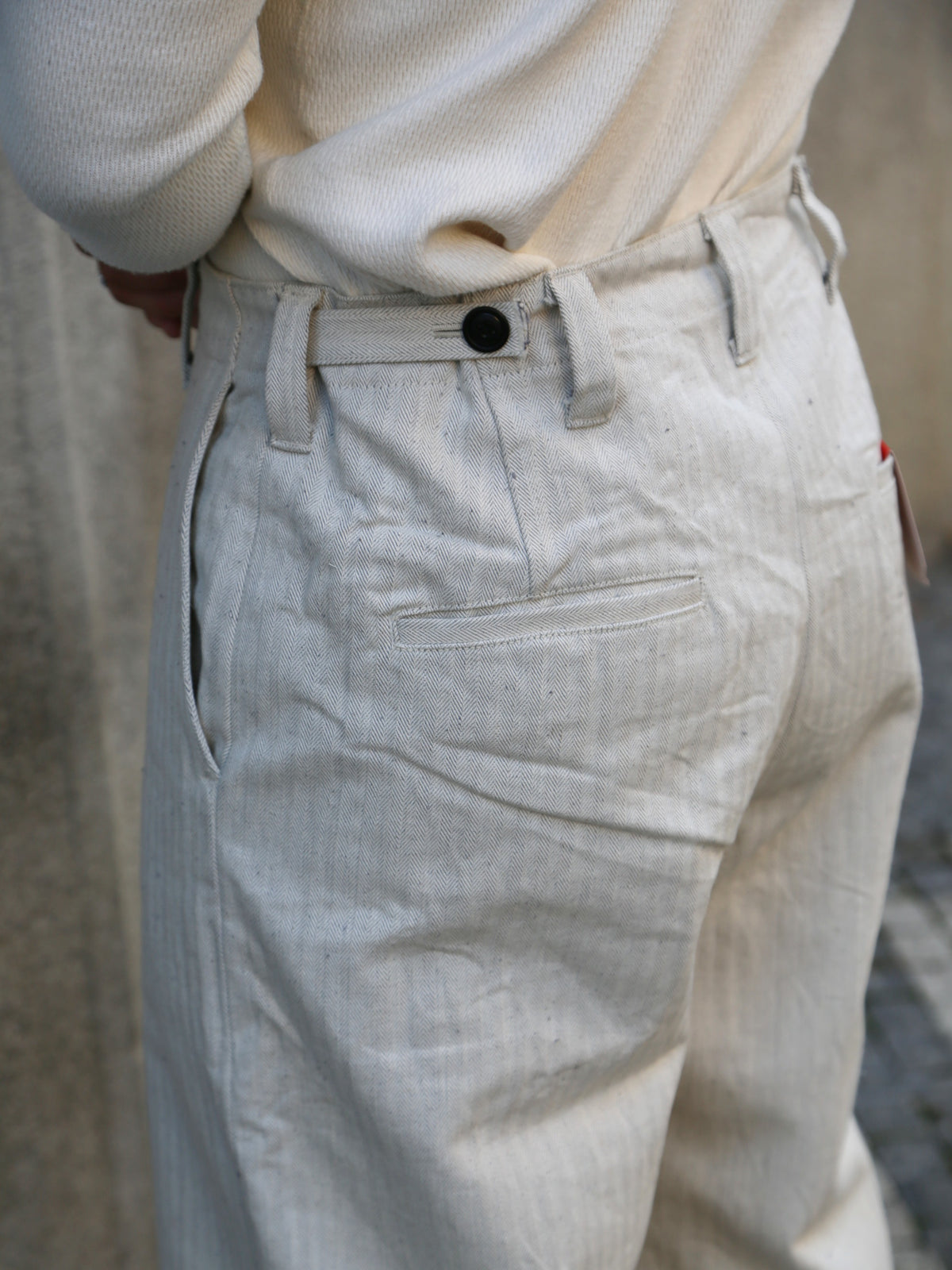 Samurai Jeans Work Pants – Oatmeal Herringbone (SWC600C-HBII)