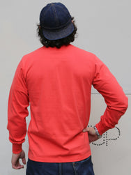 The Real McCOY's Pocket Tee L/S – Scarlet (MC24019)