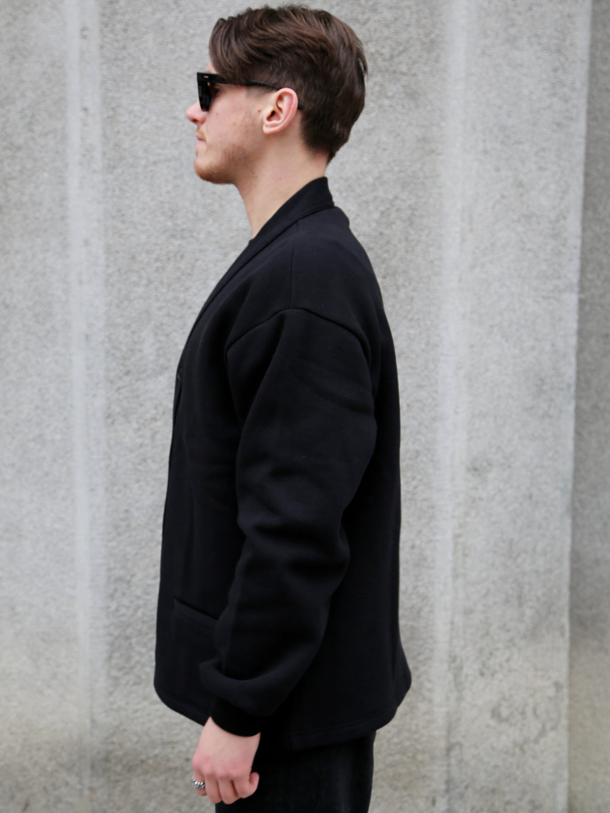 The Real McCOY's 10 oz. Loopwheel Sweatshirt Cardigan – Black (MC25115-030)